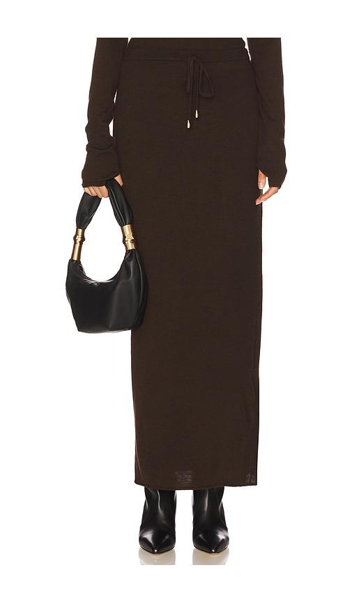 cult gaia nadine skirt in brown.