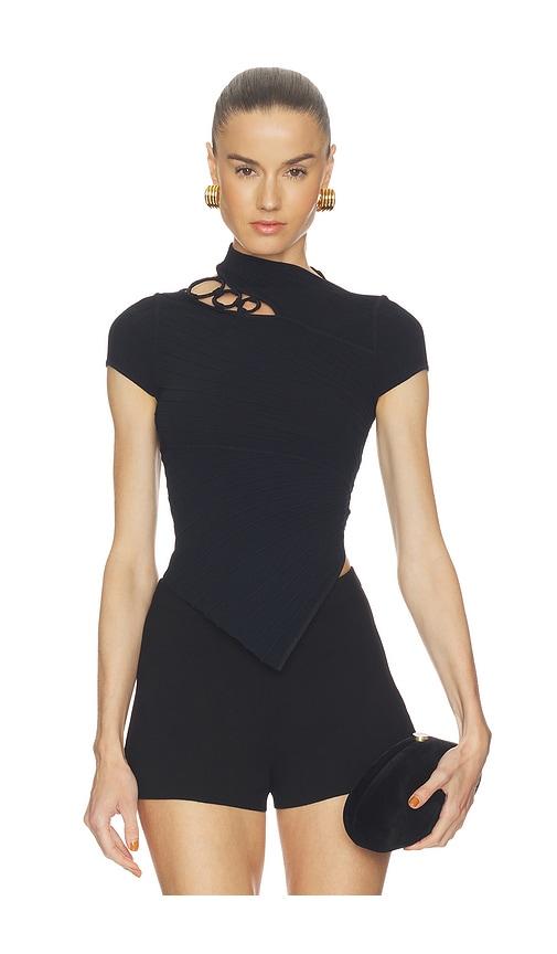 cult gaia nessi top in black.