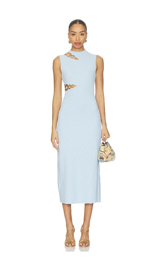 cult gaia niki dress in baby blue.