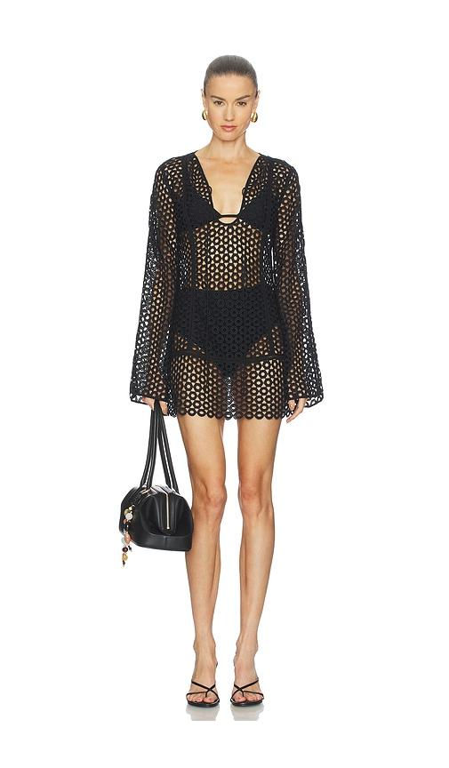 cult gaia omara cover up dress in black.