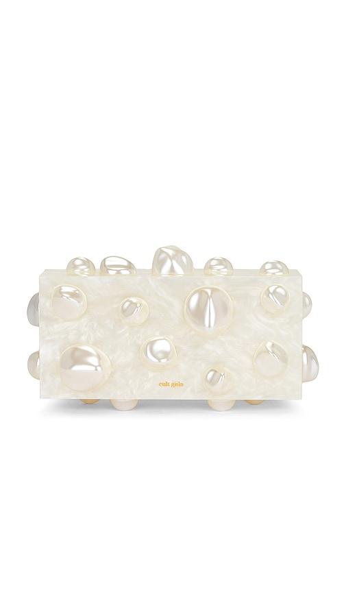 cult gaia orbs clutch in ivory.