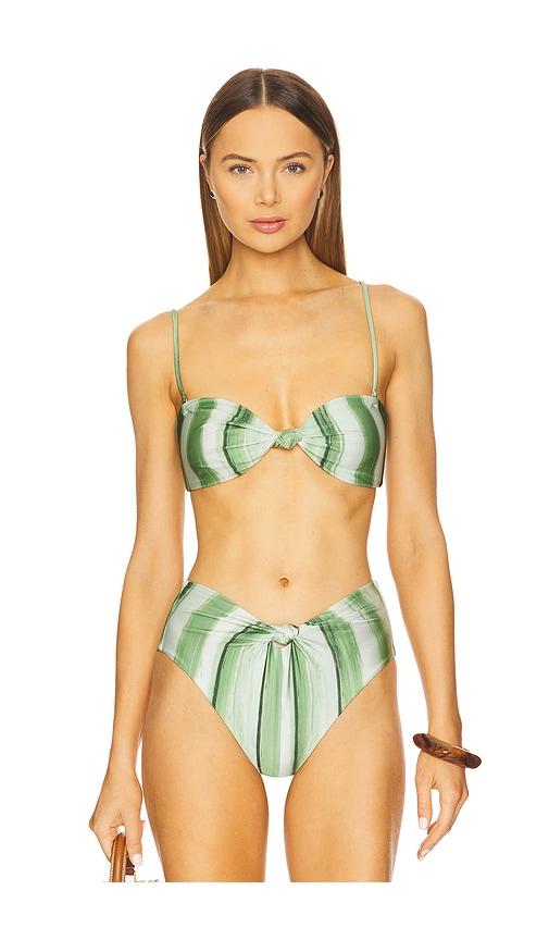 cult gaia oswin bikini top in green.