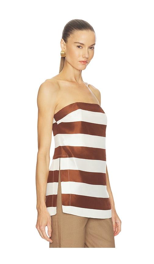 cult gaia rhett top in brown,white.