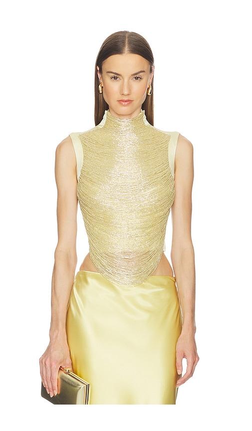 cult gaia taraji sleeveless top in lemon.
