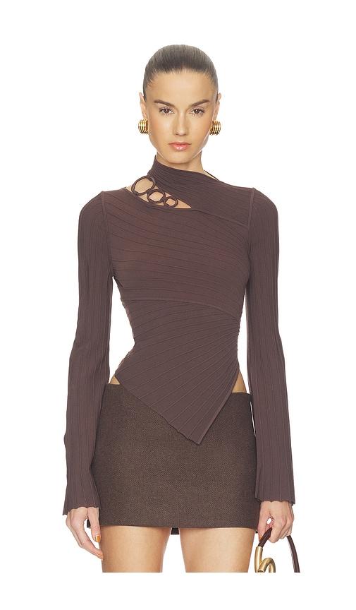 cult gaia tayla top in brown.