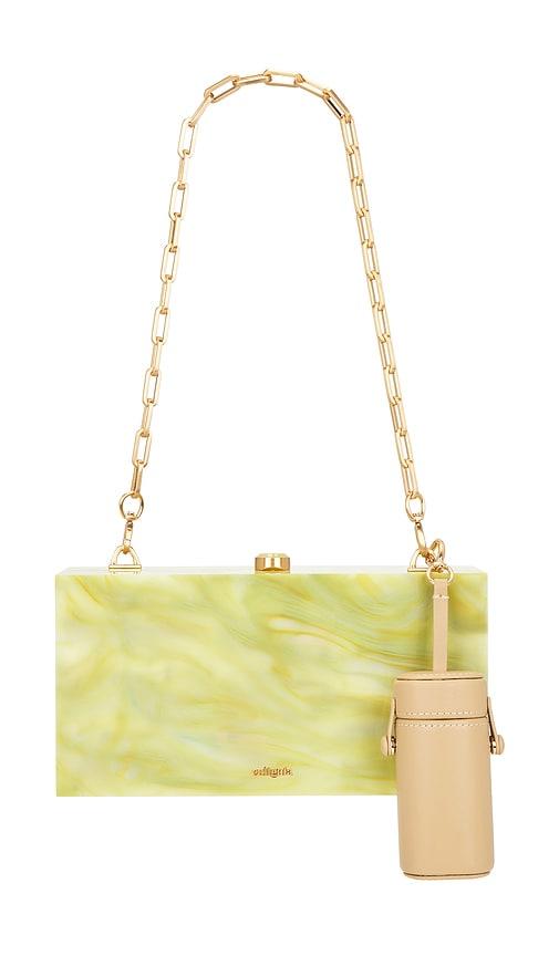 cult gaia the backgammon clutch in green.