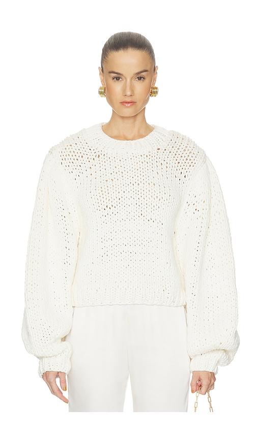 cult gaia trina pullover sweater in ivory.