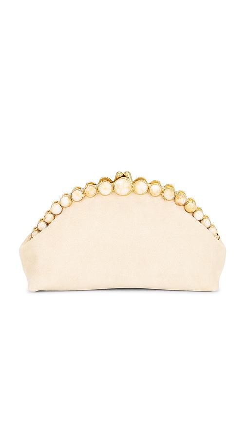 cult gaia una clutch in beige.