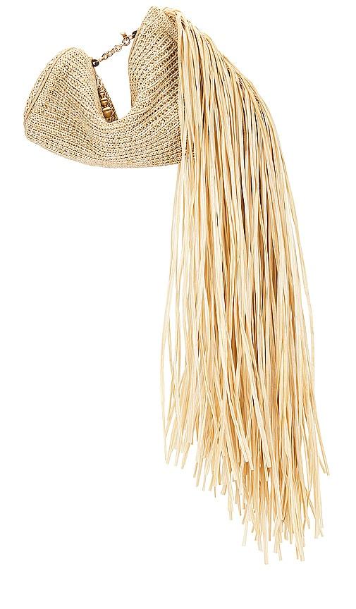 cult gaia viera clutch in beige.