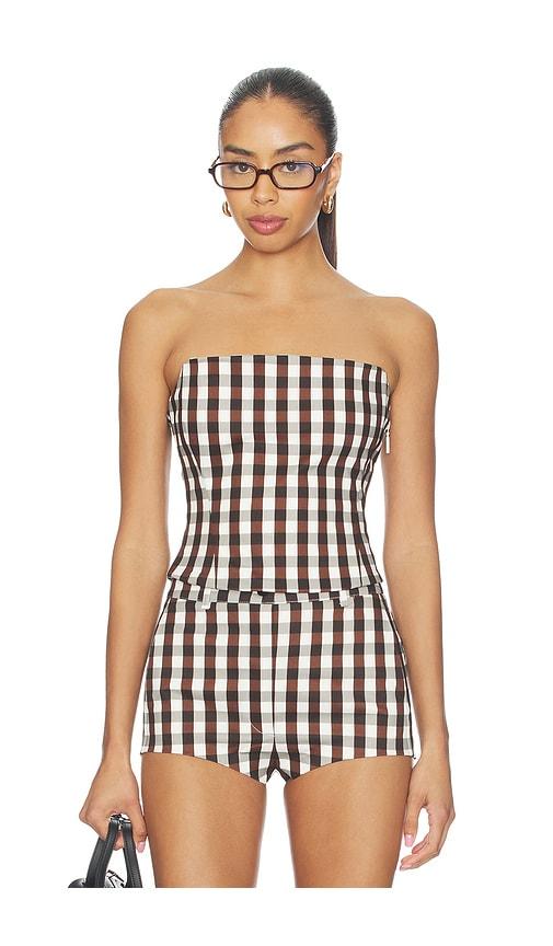 cultnaked etta bandeau top in chocolate.