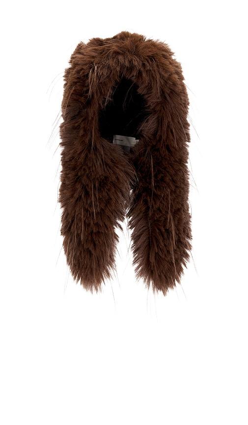 cultnaked faux fur balaclava hat in brown.