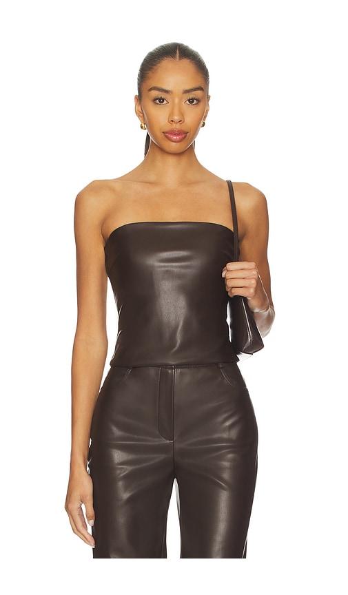 cultnaked killa bandeau top in brown.