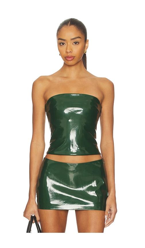 cultnaked killa strapless top in dark green.