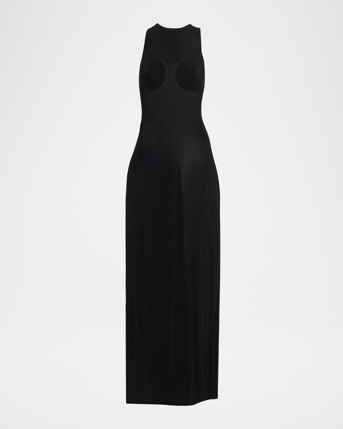 cupped bust light jersey maxi dress