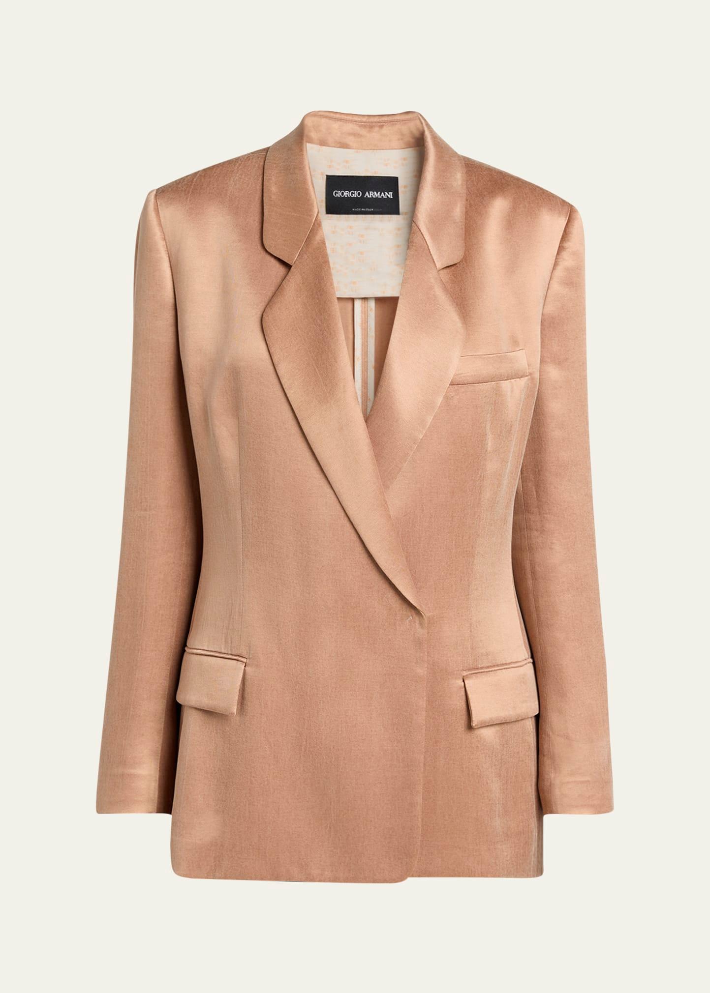 cupro double-breasted blazer jacket