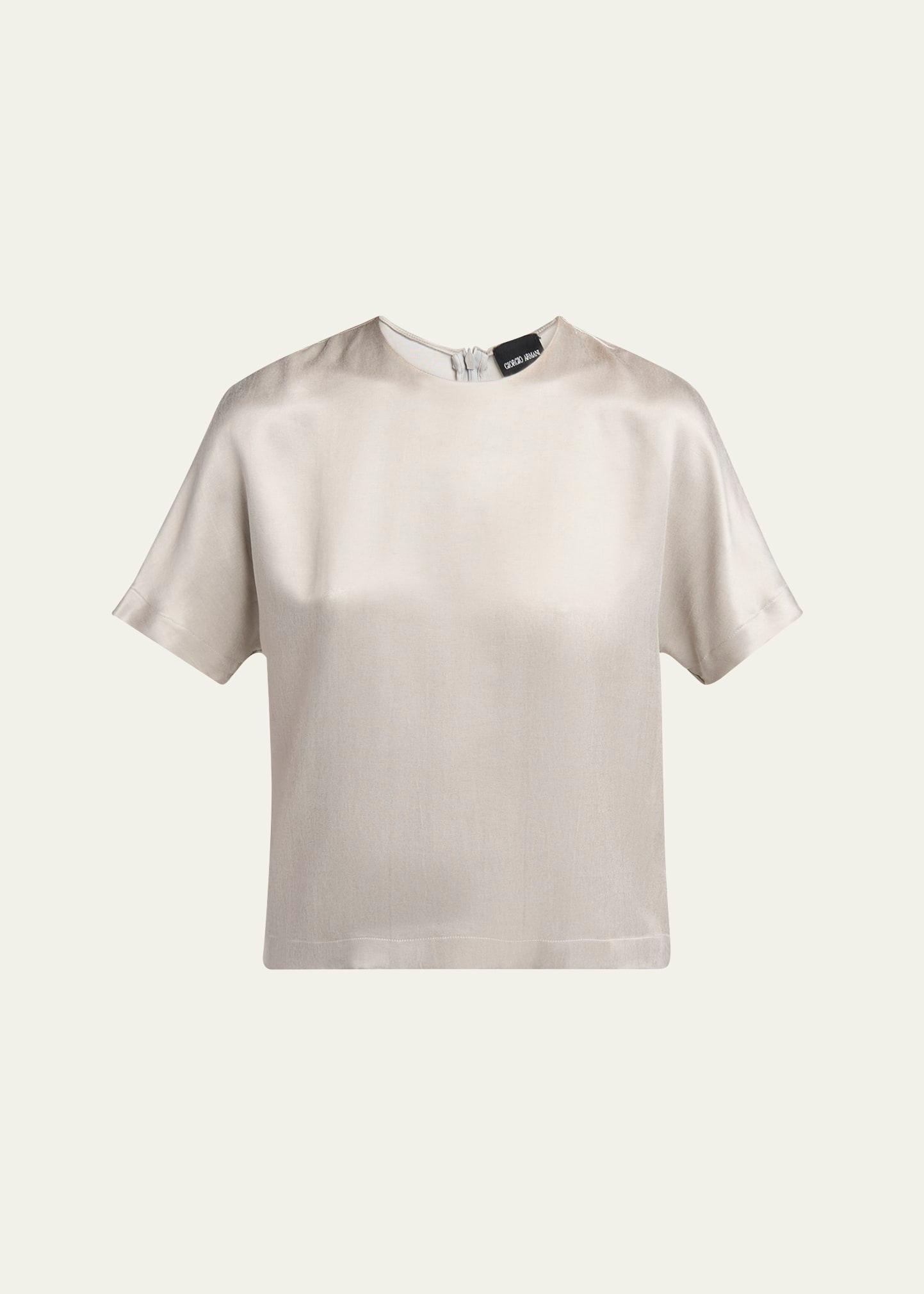 cupro short-sleeve blouse