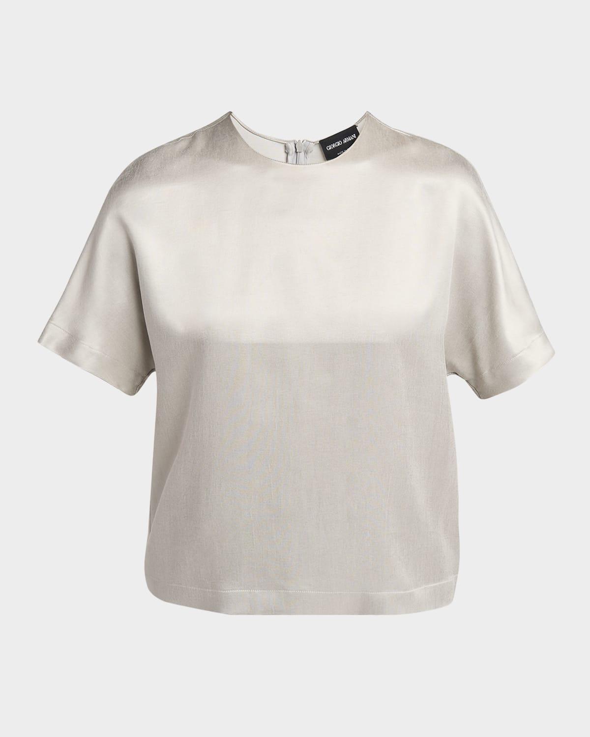 cupro short-sleeve blouse