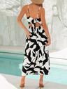 cupshe maxi dresses for women v neck beach floral sleeveless casual cutout sun dresses summer formal dress black printed, s
