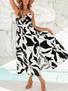 cupshe maxi dresses for women v neck beach floral sleeveless casual cutout sun dresses summer formal dress black printed, s