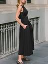 cupshe summer dress for women 2025 formal sleeveless round neck cutout pockets casual a line maxi dress black, m