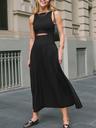 cupshe summer dress for women 2025 formal sleeveless round neck cutout pockets casual a line maxi dress black, m