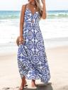 cupshe summer dresses for women casual v neck sleeveless paisley cutout maxi formal beach vacation dress blue paisley, l