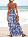 cupshe summer dresses for women casual v neck sleeveless paisley cutout maxi formal beach vacation dress blue paisley, l