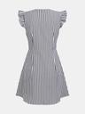 cupshe women's striped summer dresses v neck casual mini dress flutter sleeve ruffle button sundresses black l