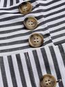 cupshe women's striped summer dresses v neck casual mini dress flutter sleeve ruffle button sundresses black l