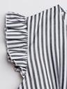 cupshe women's striped summer dresses v neck casual mini dress flutter sleeve ruffle button sundresses black l
