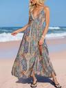 cupshe womens summer maxi dress 2025 sleeveless long sundresses spaghetti strap flowy boho beach vacation dress blue xl