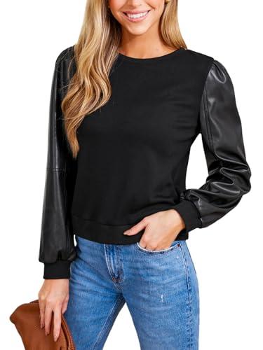 cupshe womens top faux leather long sleeve mock neck top blouse casual loose black xl