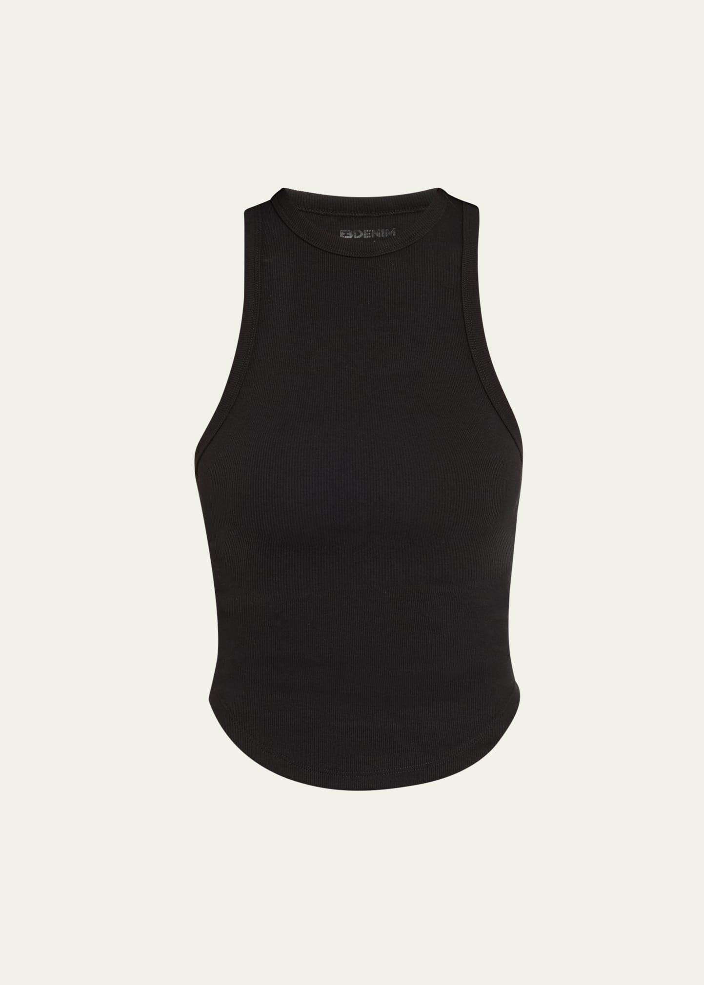 curve rib-knit tank top