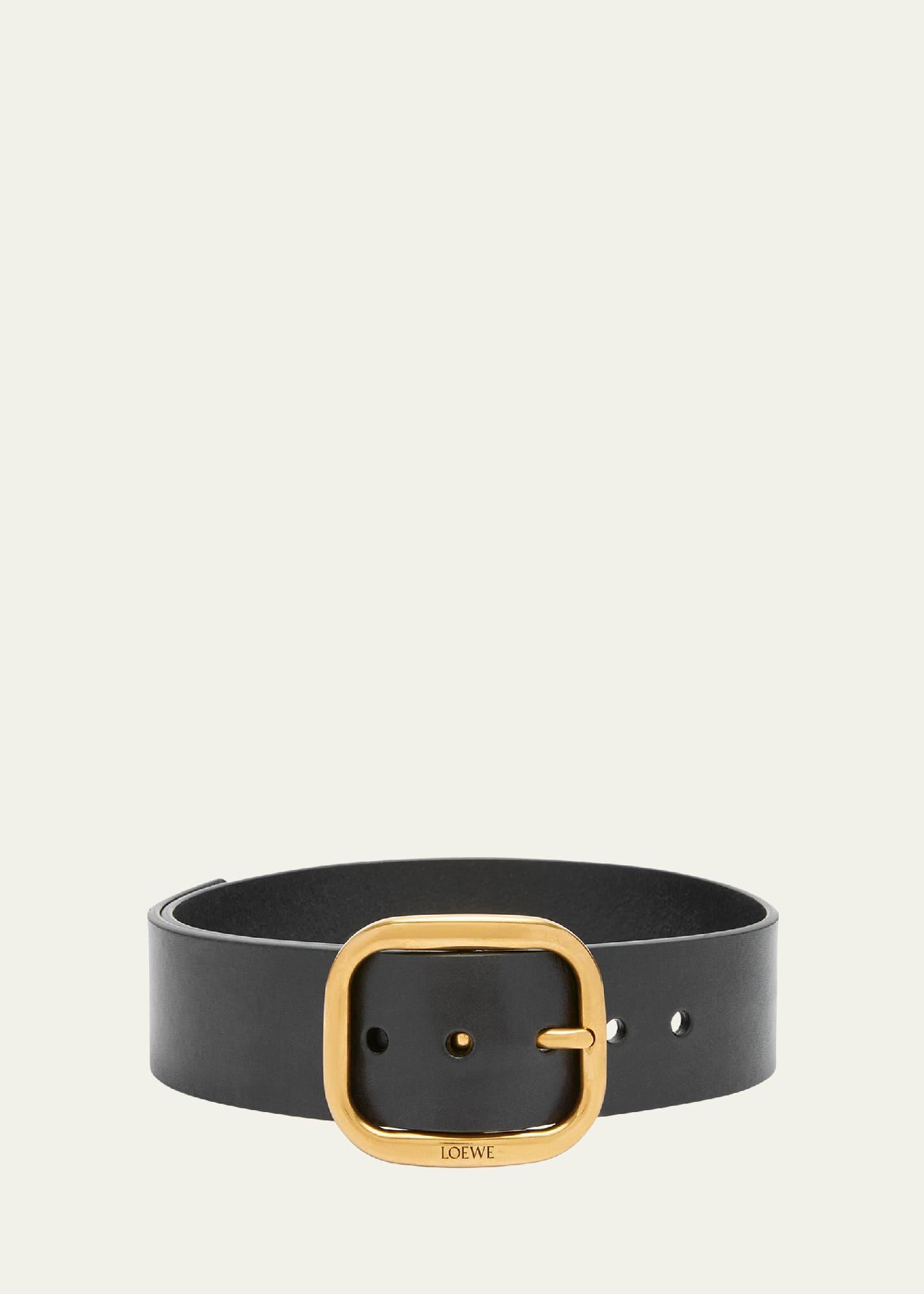 curved buckle leather belt
