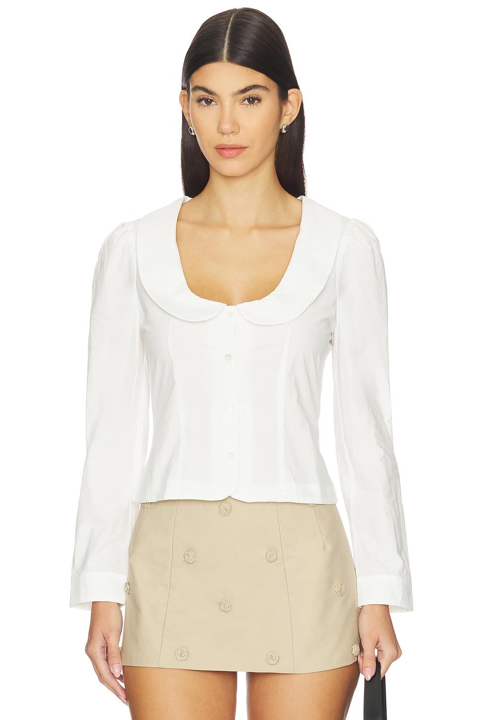 curved collar button shirt