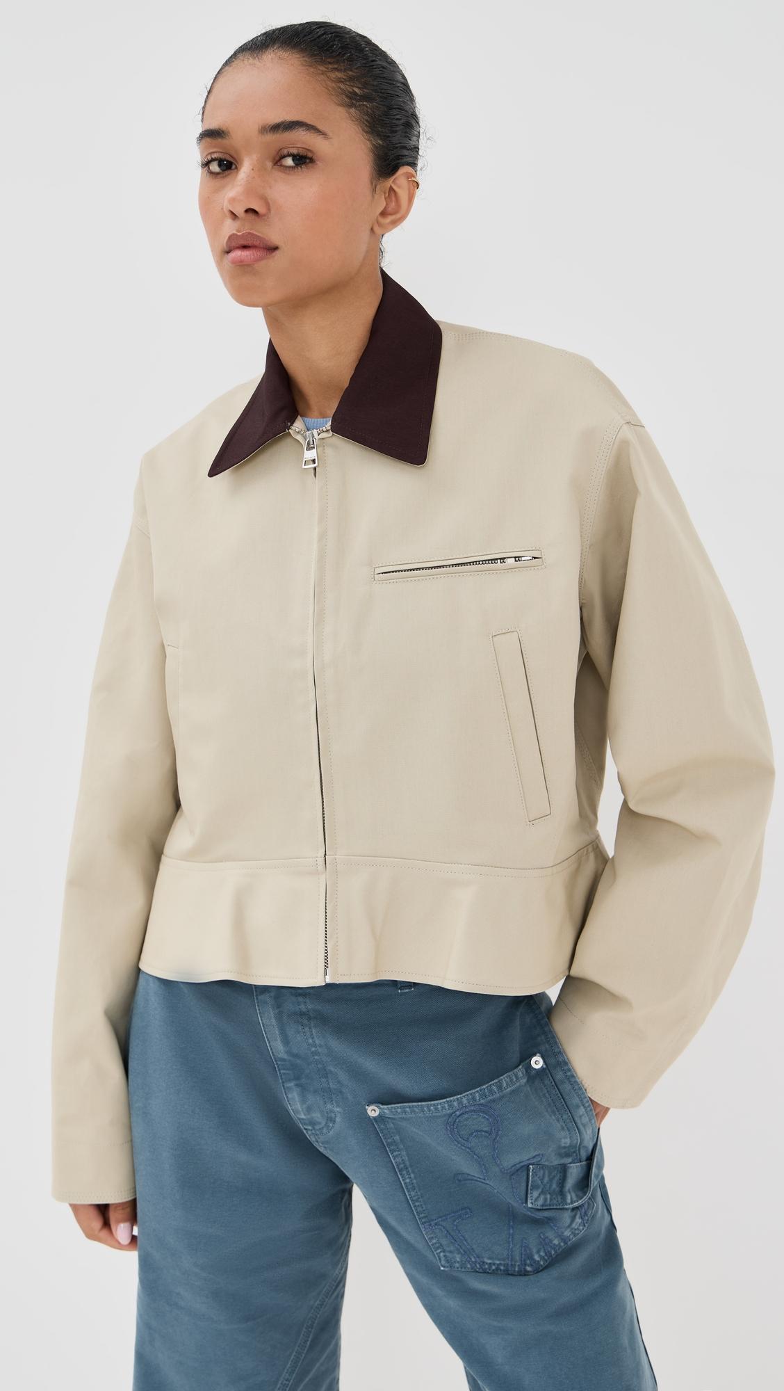 curved hem workwear jacket