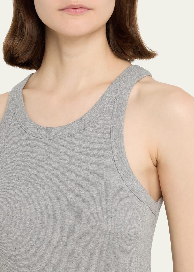 curved rib knit tank dress