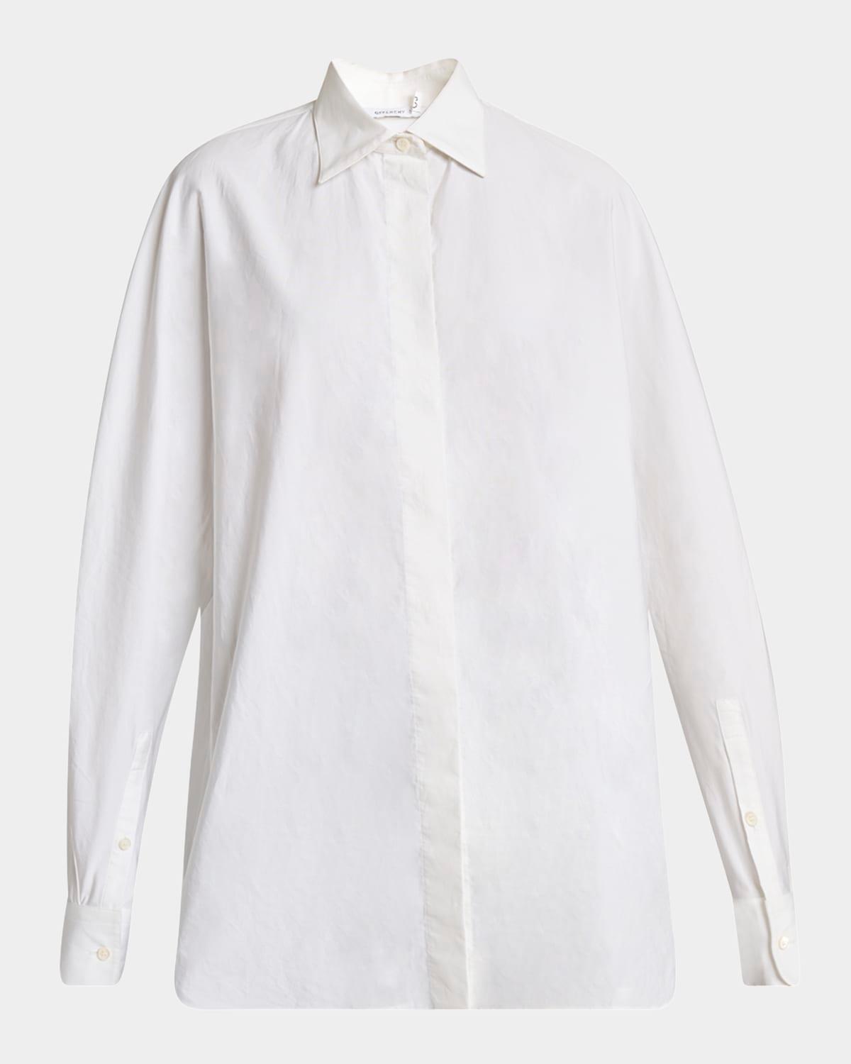 curved sleeve button-down cocoon shirt