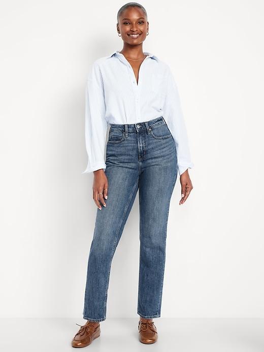curvy extra high-waisted straight jeans