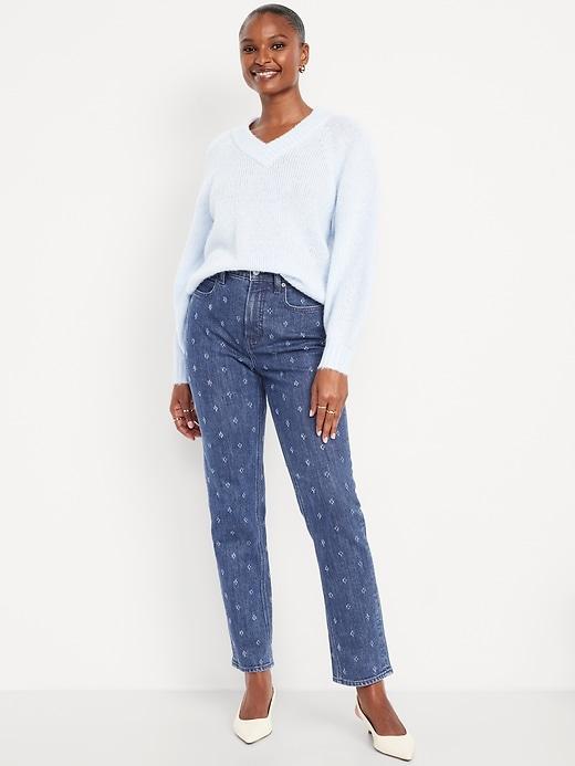 curvy extra high-waisted straight jeans