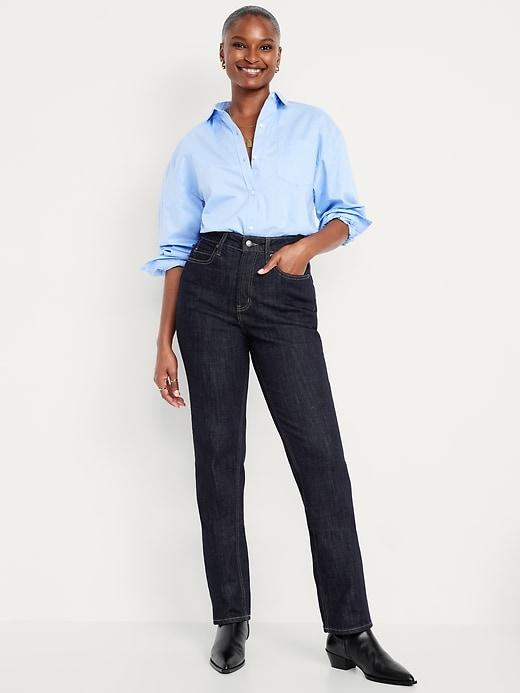 curvy extra high-waisted straight jeans