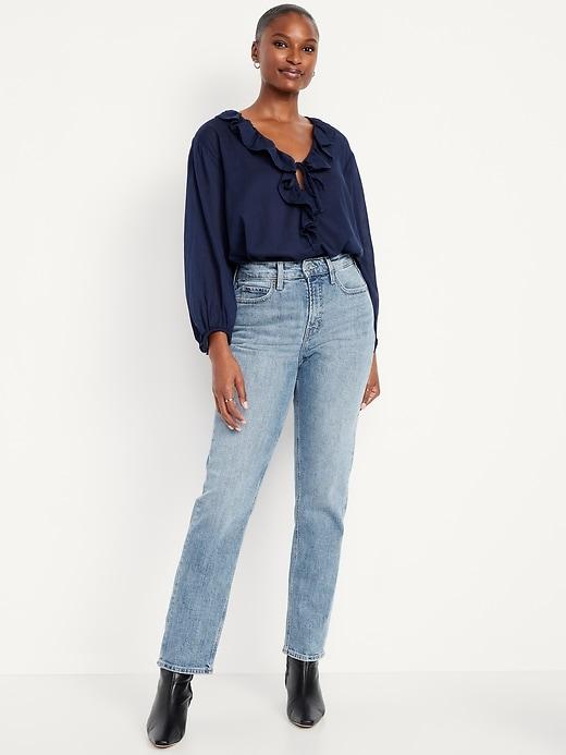 curvy extra high-waisted straight jeans