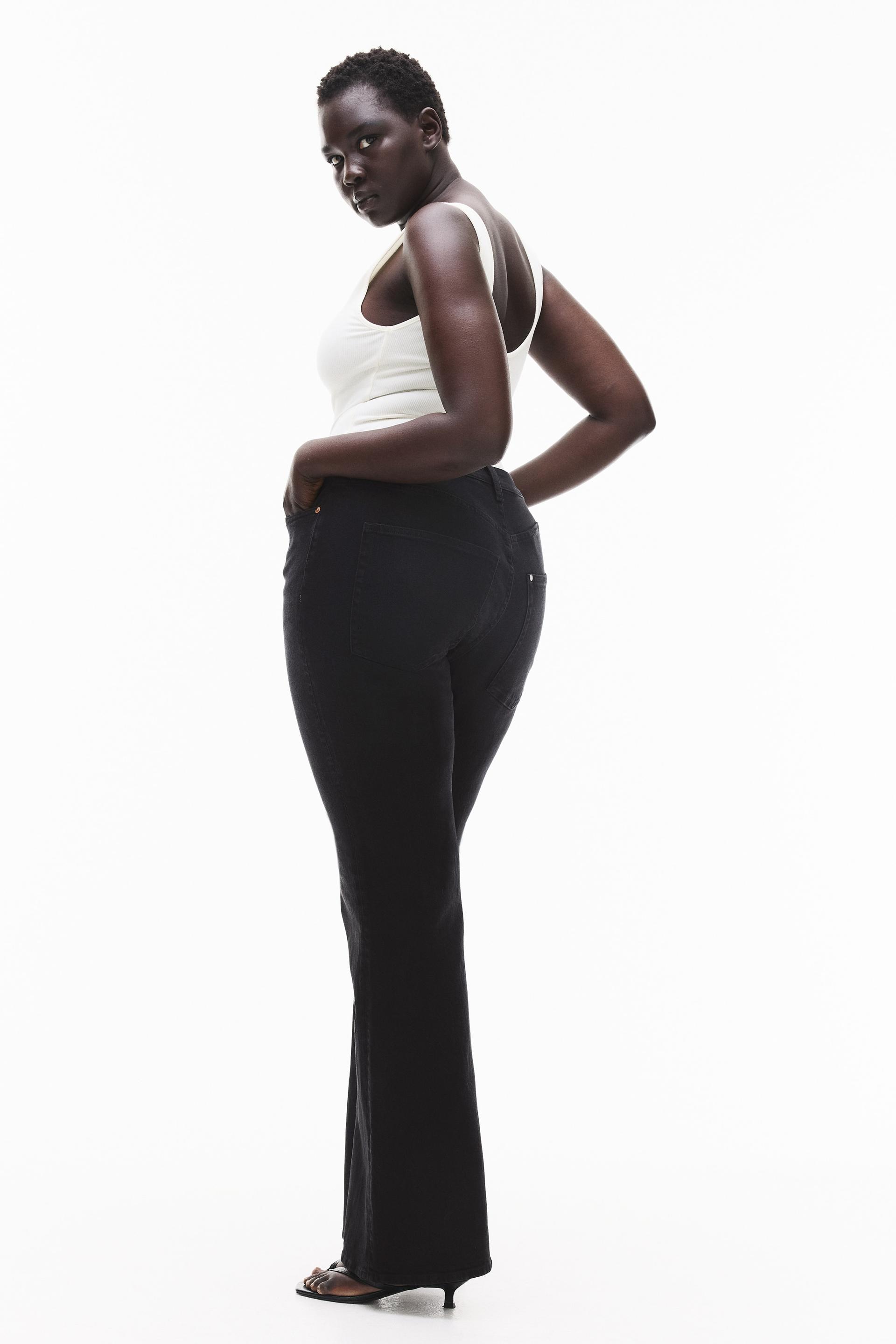 curvy fit flared high jeans