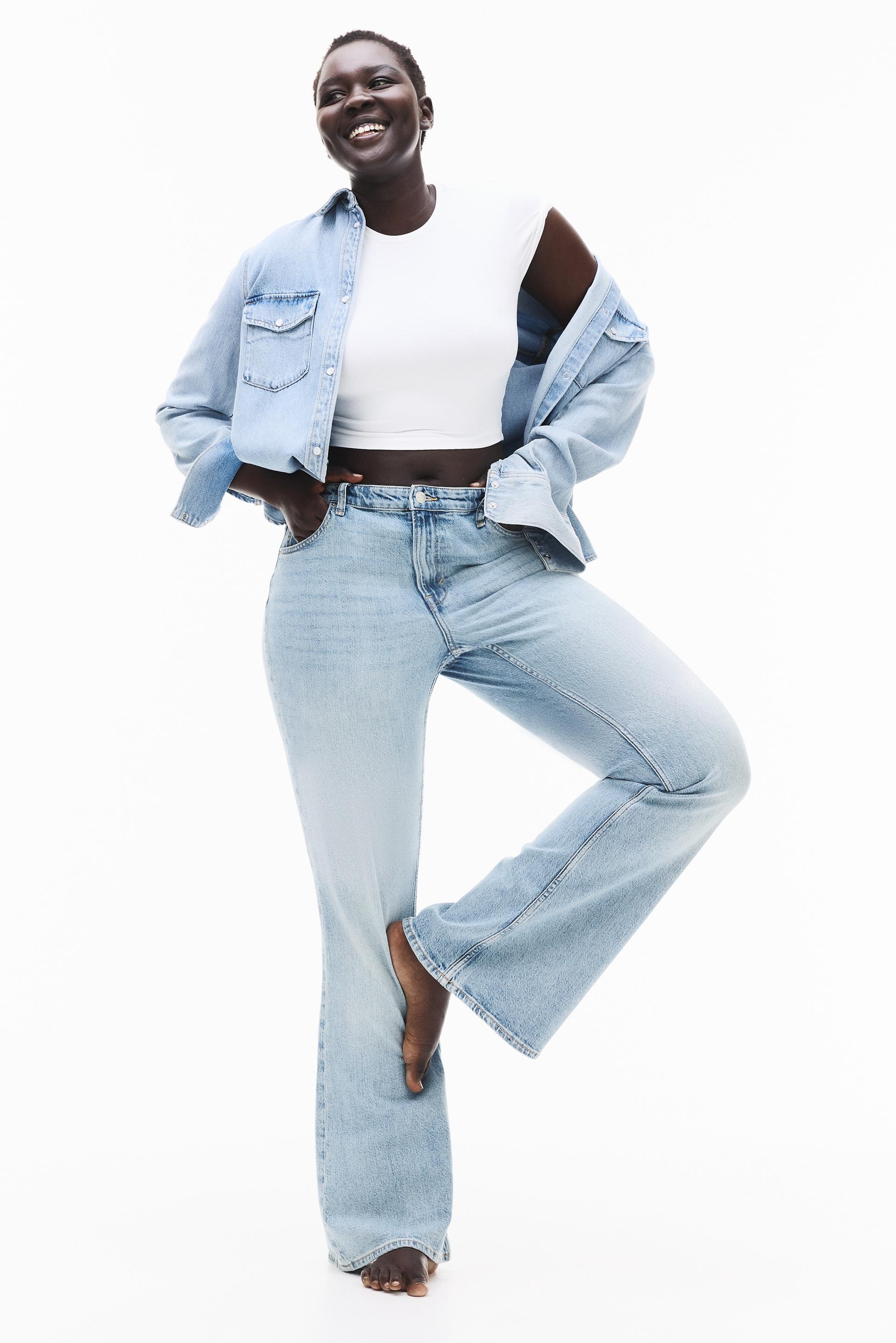 curvy fit flared high jeans