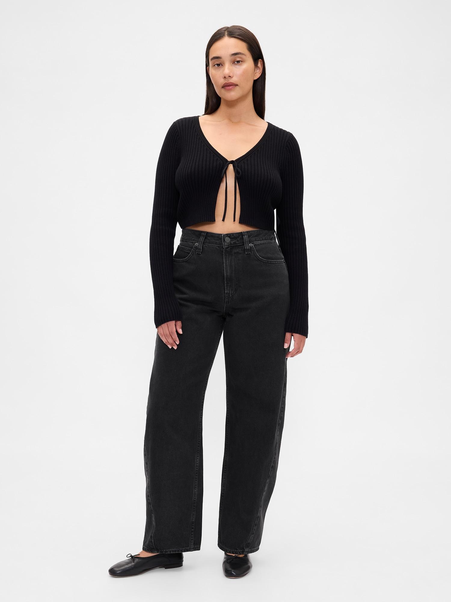 curvy high rise barrel jeans