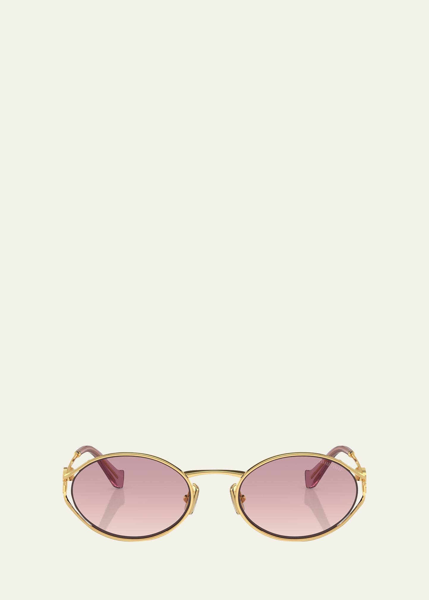 cut-out metal & plastic oval sunglasses