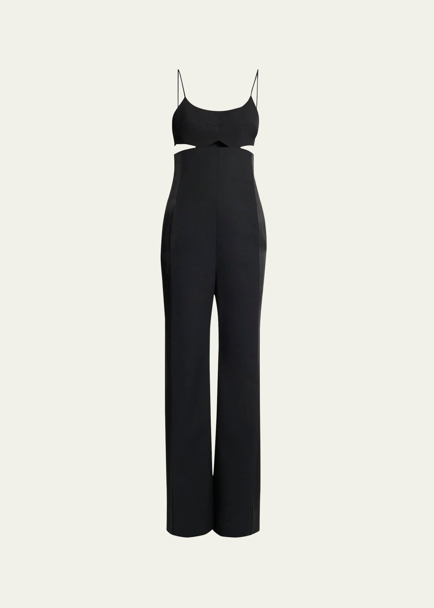 cut-out wool cami jumpsuit