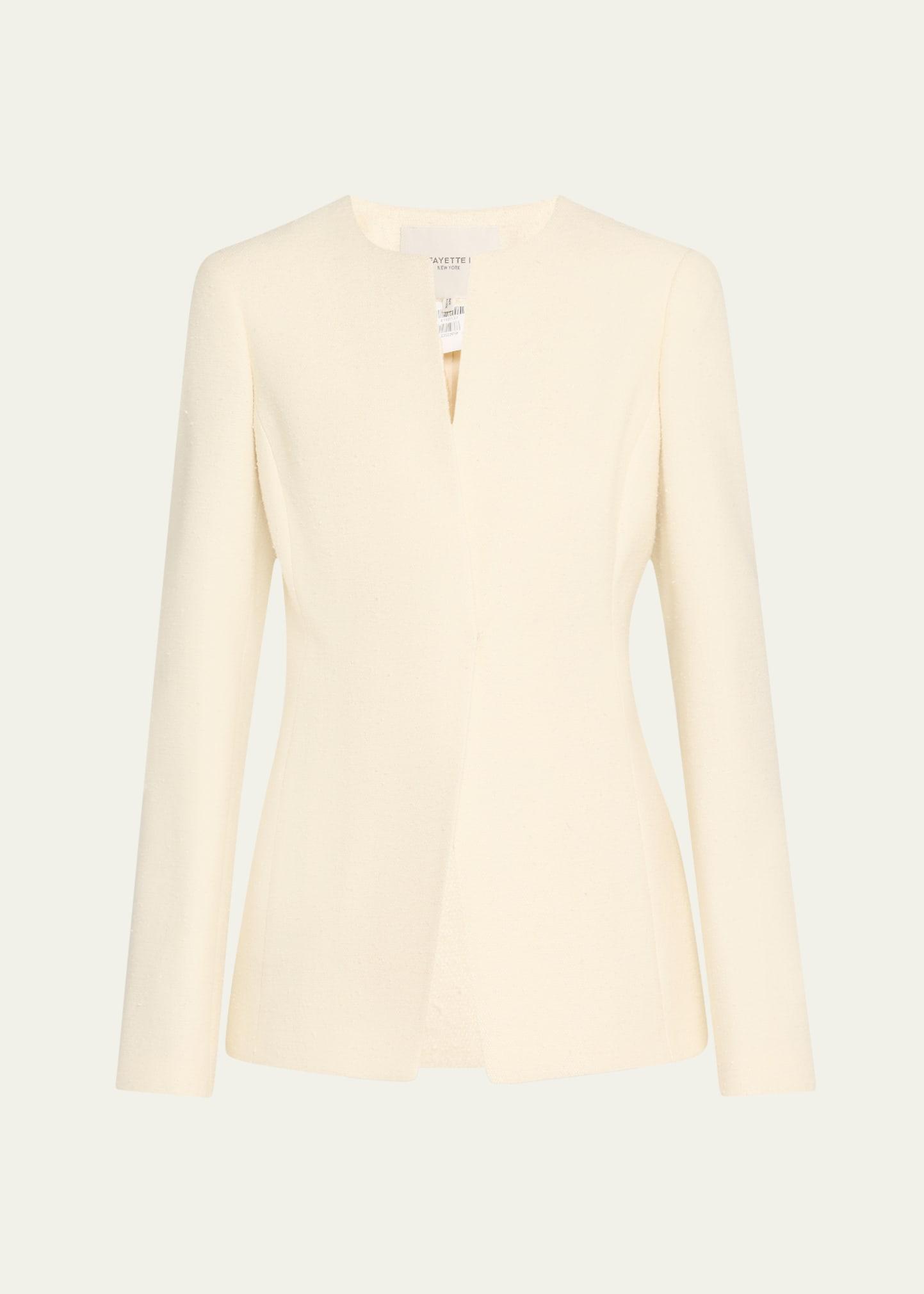 cutaway tailored wool-blend jacket