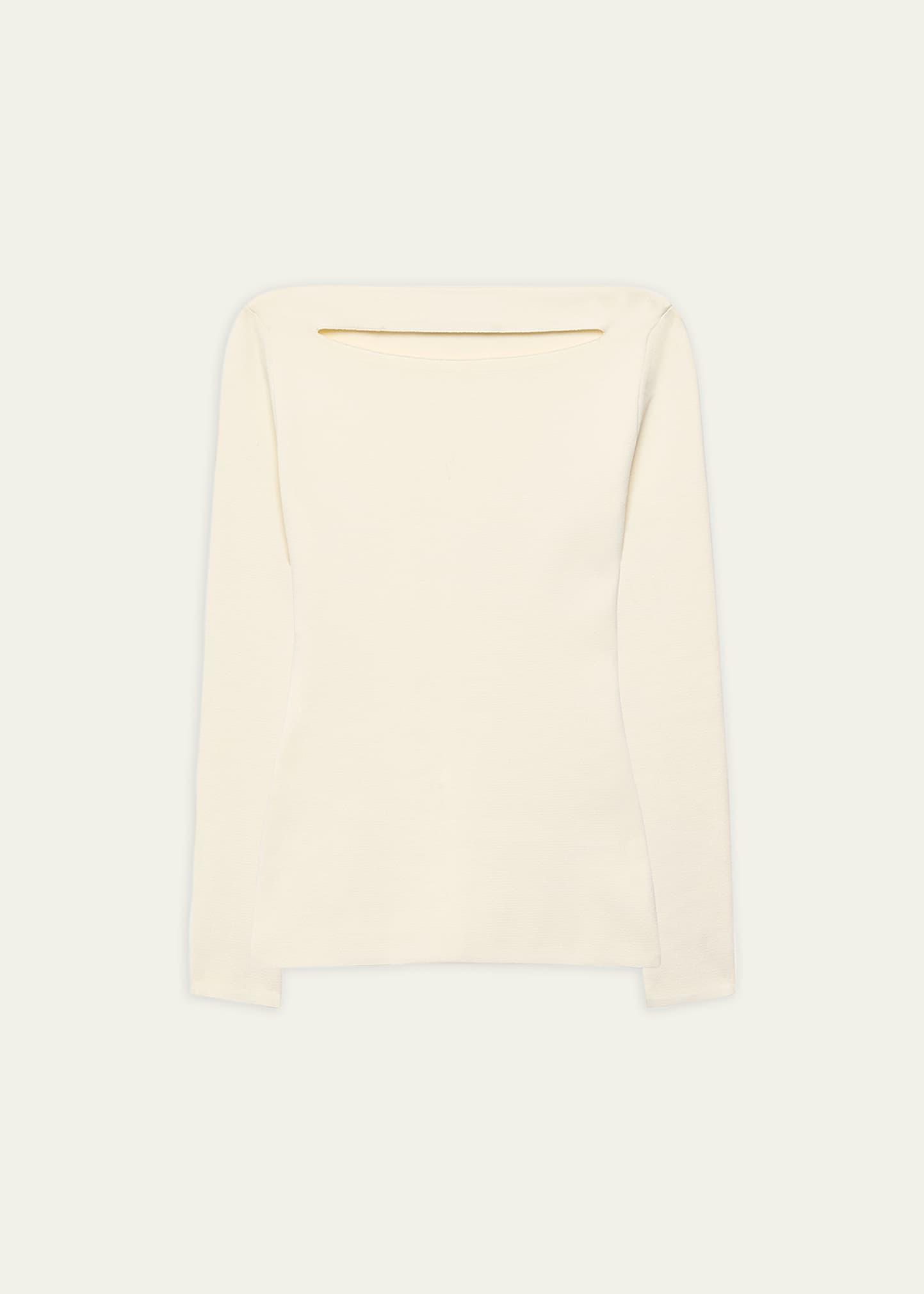 cutout compact knit long-sleeve top