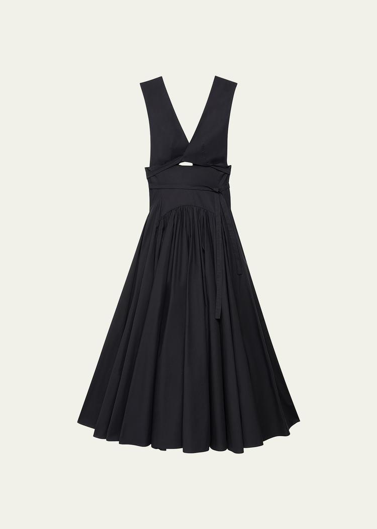 cutout flared wrap dress